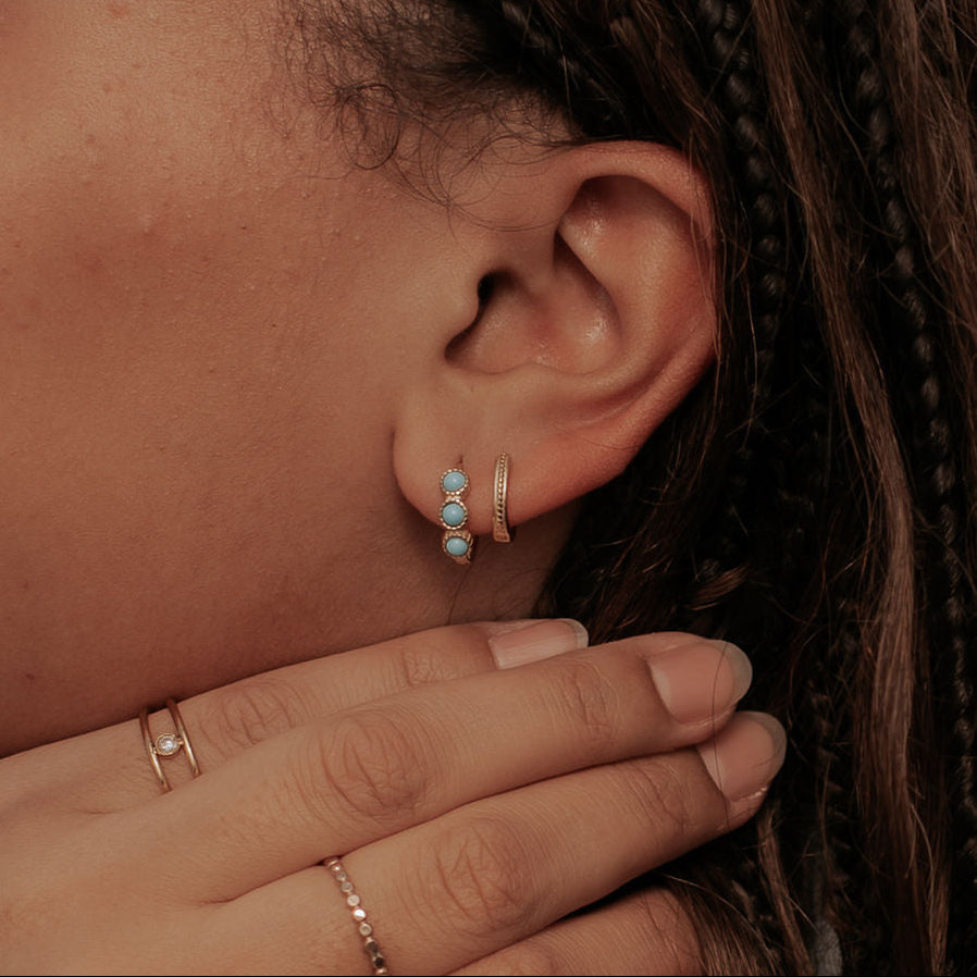 Lainey Turquoise Hoops